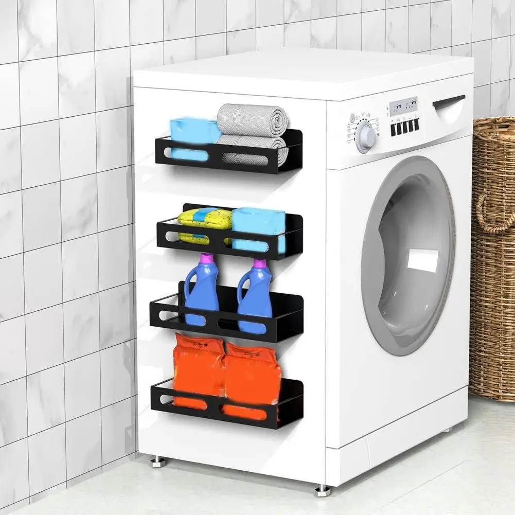 Refrigerator Magnetic Shelf Versatile Magnetic Shelf Kitchen Bathroom Storage Rack for Seasonings Soap Supplies No