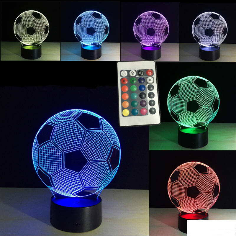 Remote Control 3D Football Night Light