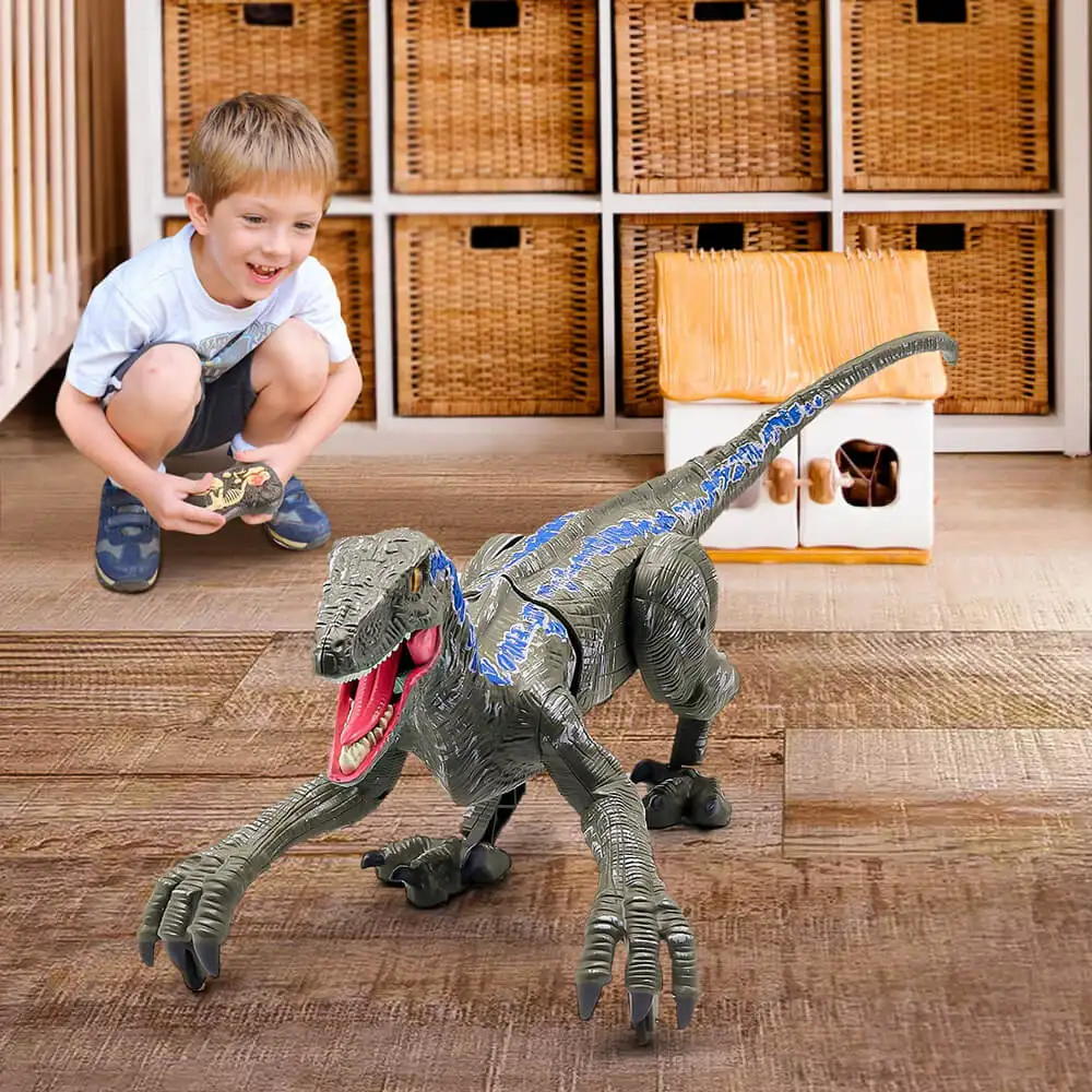 Remote Control Dinosaur Toys Kids RC Electric Walking Jurassic Dinosaur Simulation Velociraptor Toy With LED Light And Remote Control Dinosaur Toys Kids RC Electric Walking Jurassic Dinosaur Simulation Velociraptor Toy With LED Light And