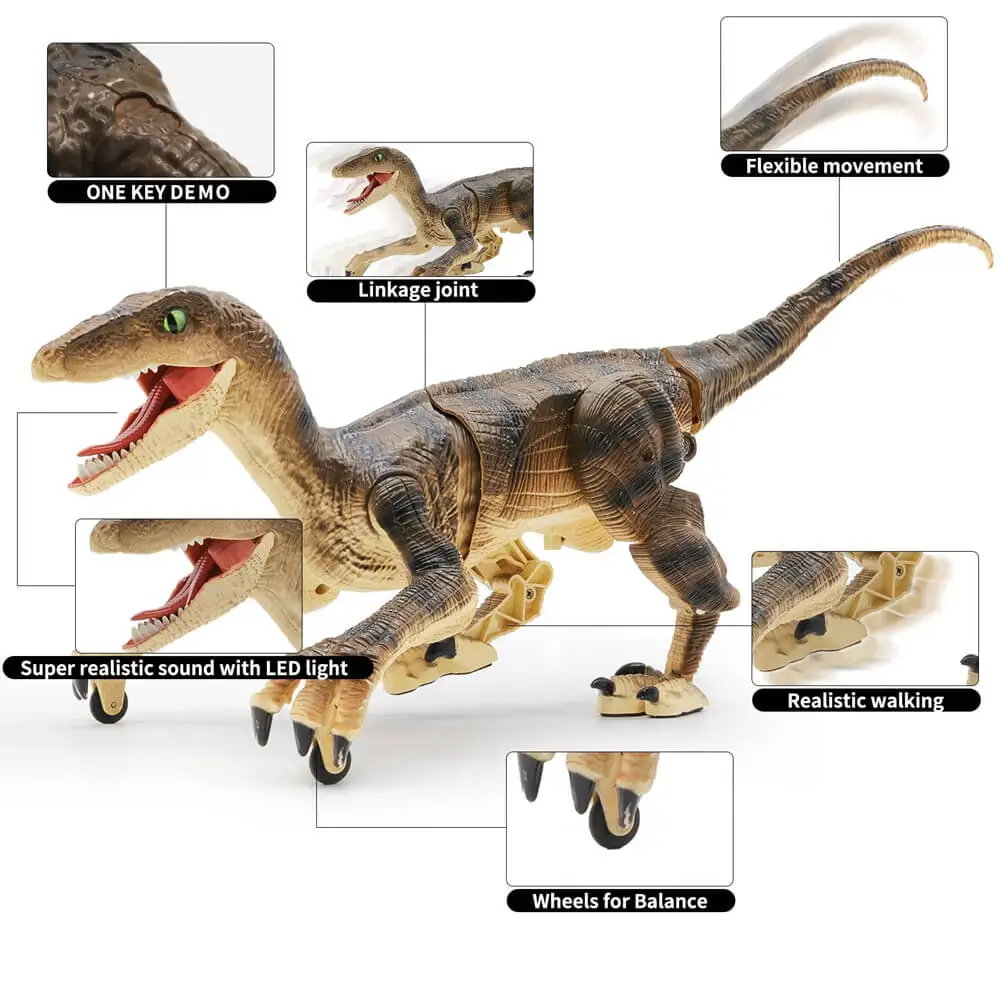 Remote Control Dinosaur Toys Kids RC Electric Walking Jurassic Dinosaur Simulation Velociraptor Toy With LED Light And Remote Control Dinosaur Toys Kids RC Electric Walking Jurassic Dinosaur Simulation Velociraptor Toy With LED Light And