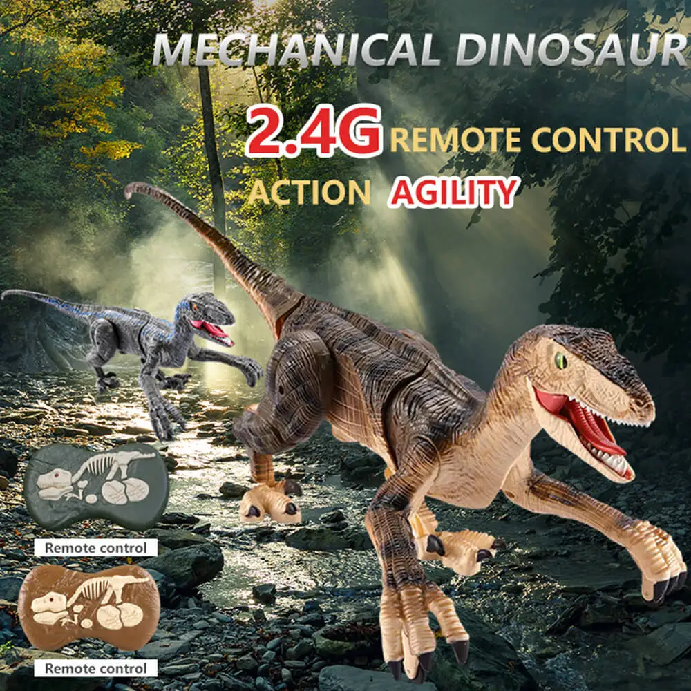 Remote Control Dinosaur Toys Kids RC Electric Walking Jurassic Dinosaur Simulation Velociraptor Toy With LED Light And Remote Control Dinosaur Toys Kids RC Electric Walking Jurassic Dinosaur Simulation Velociraptor Toy With LED Light And