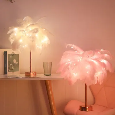 Remote Control Feather Lampshade