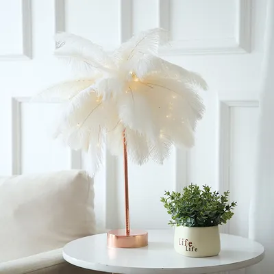 Remote Control Feather Lampshade