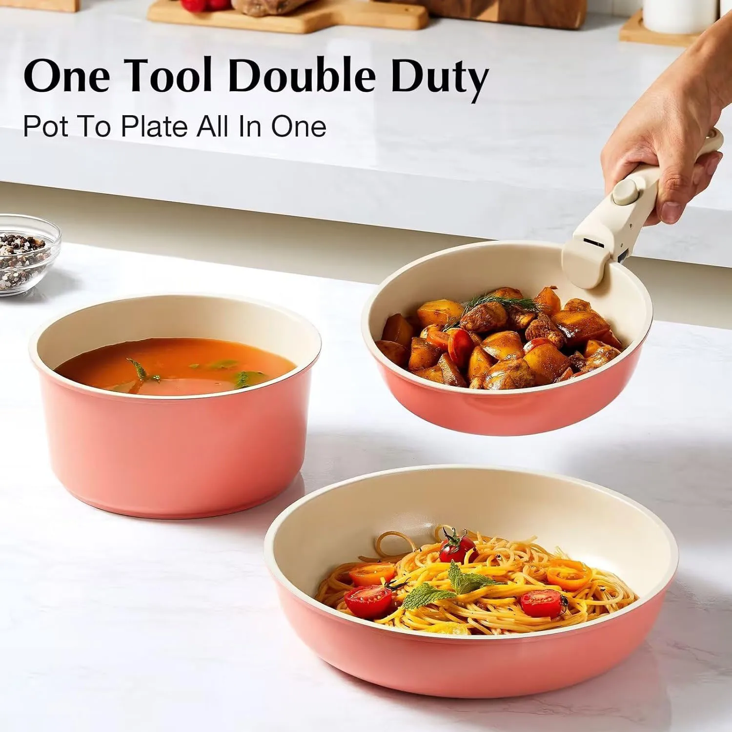 Removable Handle, Handle for Detachable Removable Cookware,Universal Pot Handle,Suitable for All Cookware