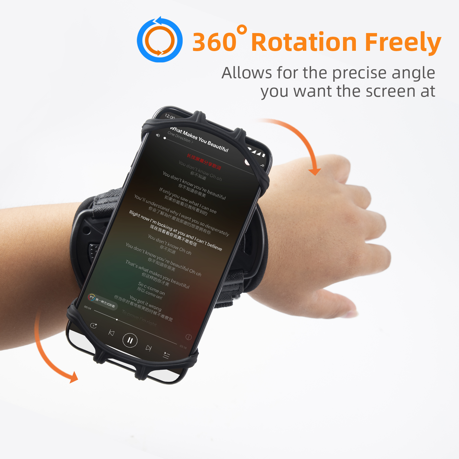 Removable Rotating Sports Phone Wristband Running Wrist Bag Generation Driving Takeaway Navigation Arm Bag Fitness