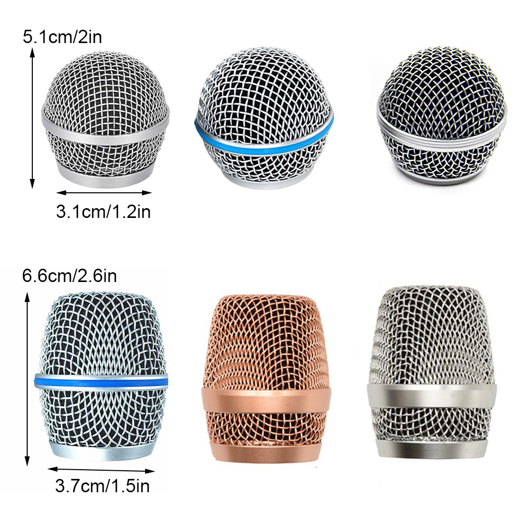 Replacement Microphone Grille Replacing Professional Wired Wireless Build-in Sponge Party Mic Head Part Accessories