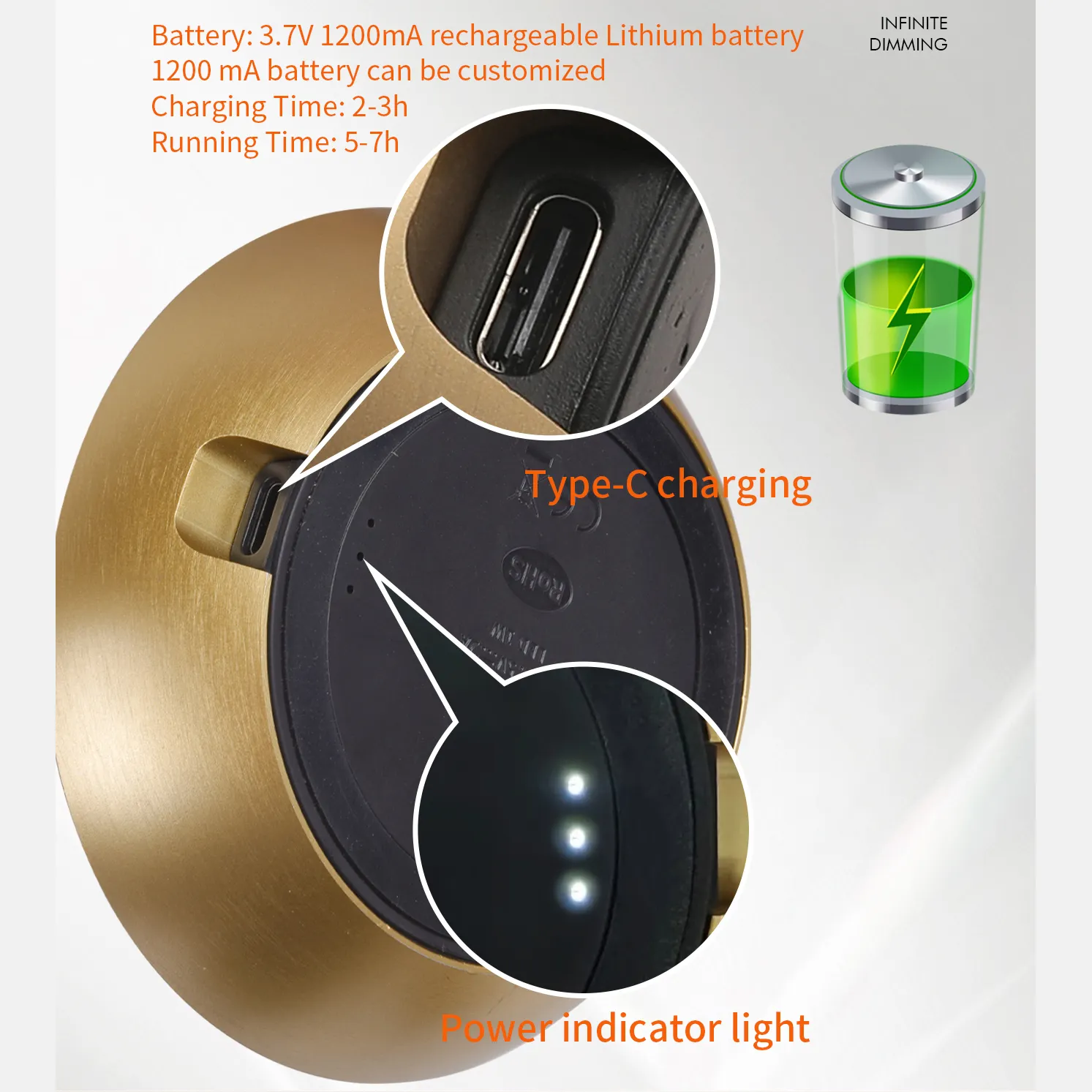 Residential Table Lamp LED USB Rechargeable Desk Lamp Touch Switch Bedside Secorative Lamp Bar Atmosphere Table Lamp