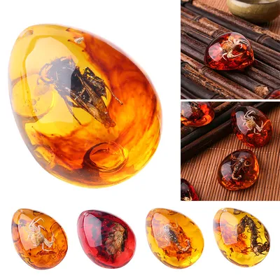 Resin Amber Pendant with Insect