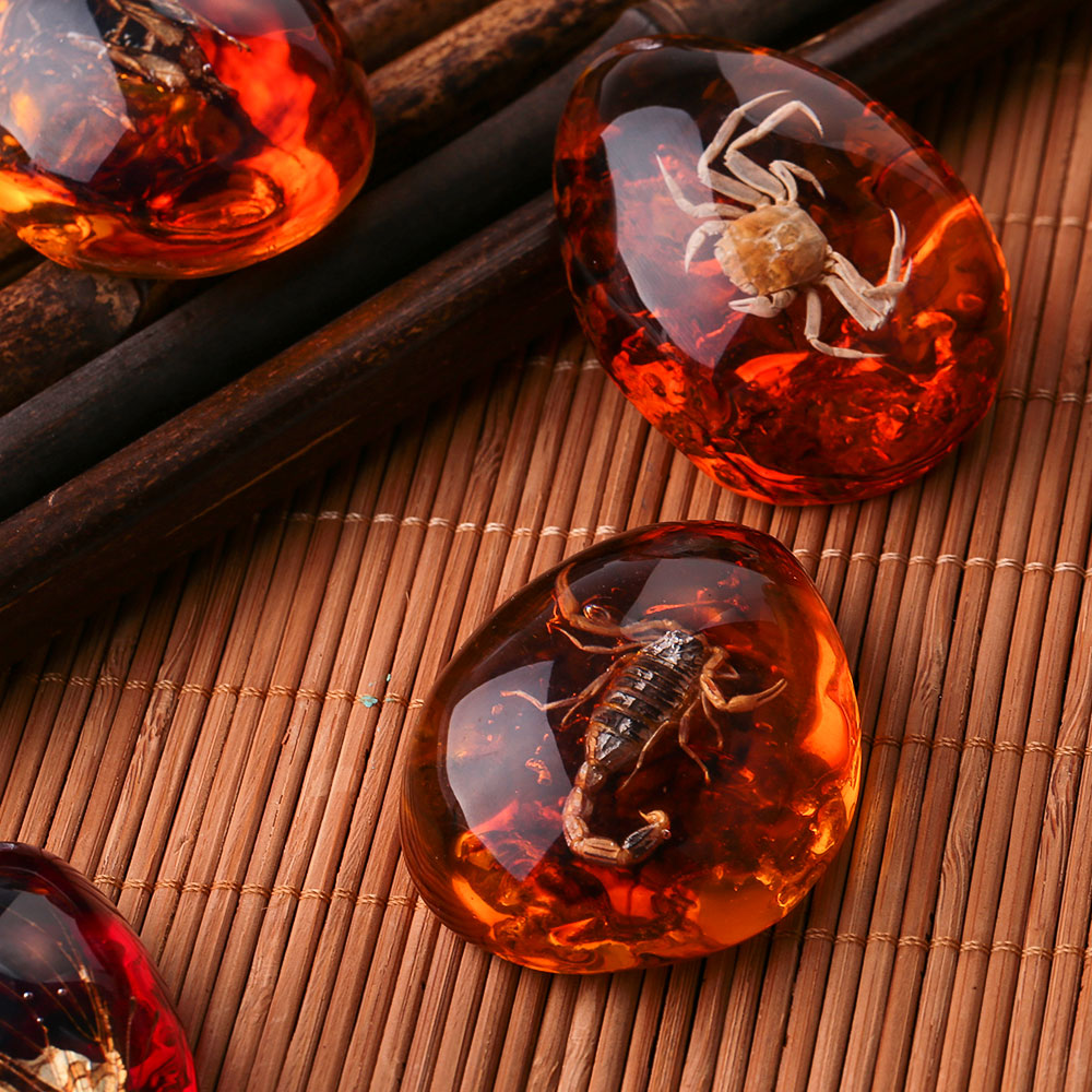 Resin Amber Pendant with Insect