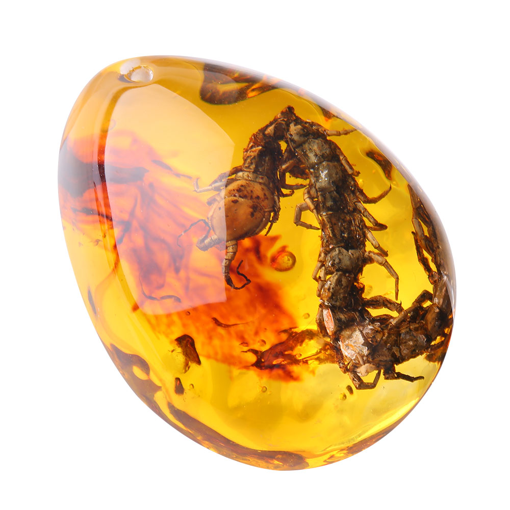 Resin Amber Pendant with Insect