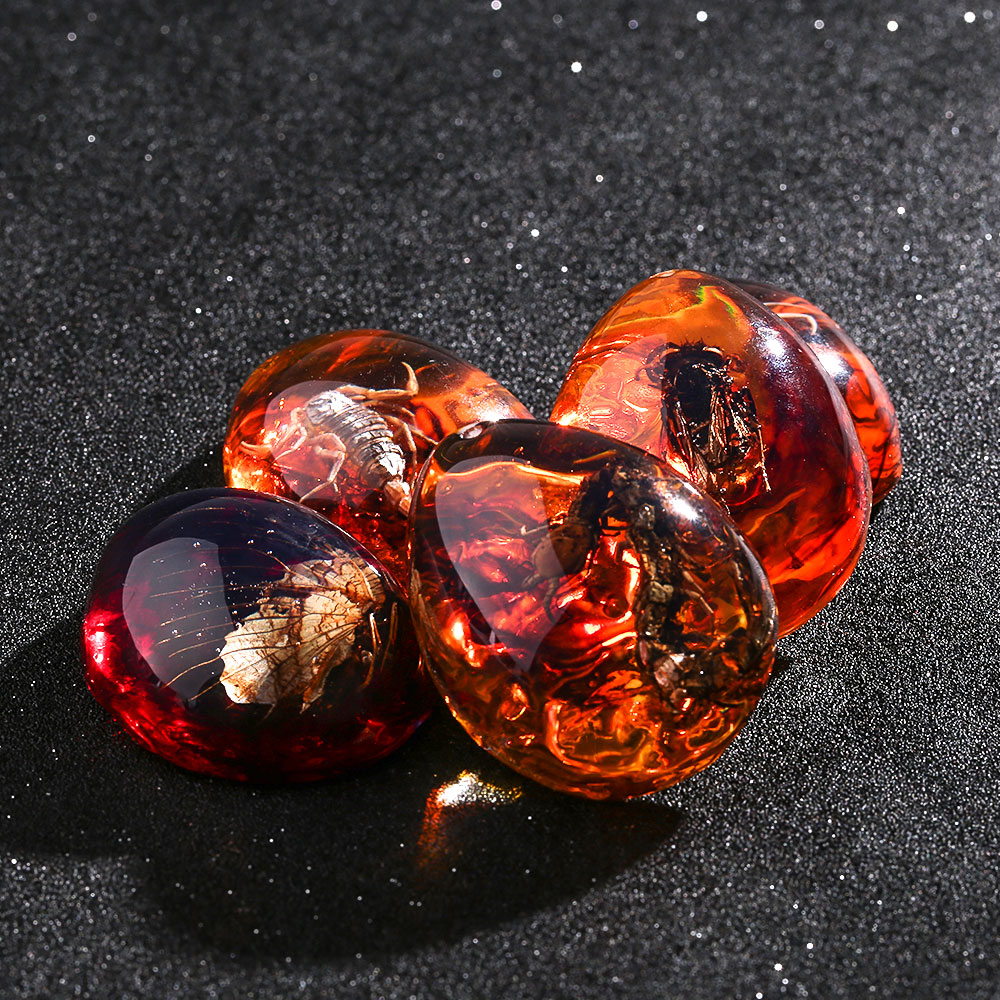 Resin Amber Pendant with Insect