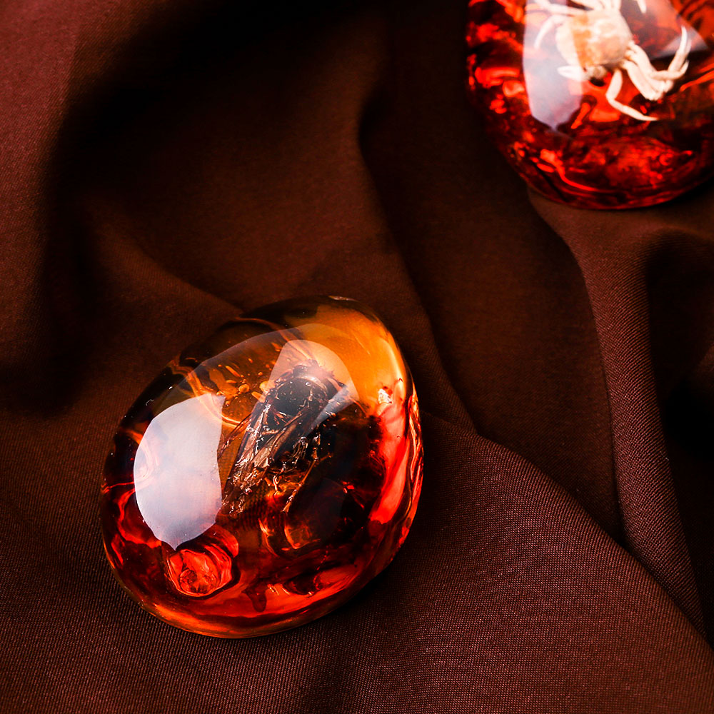 Resin Amber Pendant with Insect