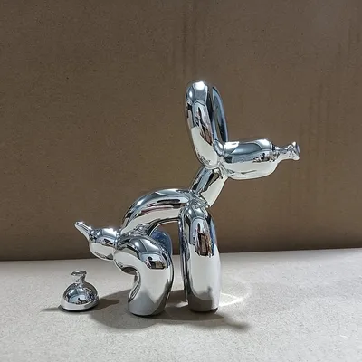 Resin Balloon Poop Dog Sculpture Decoration Creative Living Room Bedroom Wine Cabinet Cartoon Animal Simple Modern