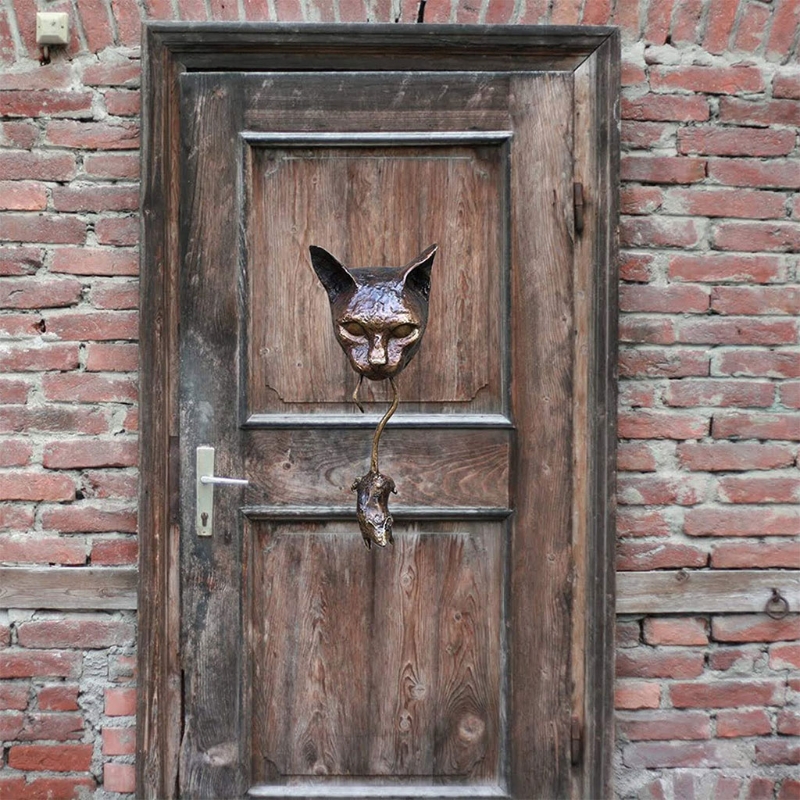 Resin Cat and Mouse Door Knocker Resin Cat and Mouse Door Knocker