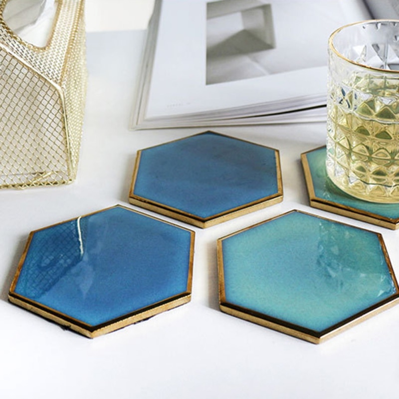 Resin Coaster Hand-Plated Decor Resin Coaster Hand-Plated Decor