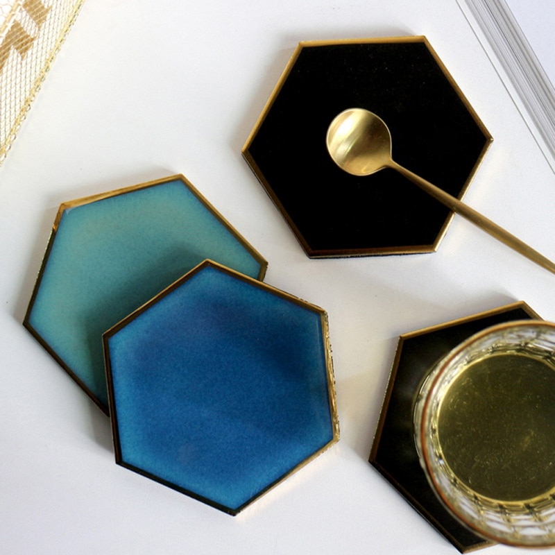 Resin Coaster Hand-Plated Decor