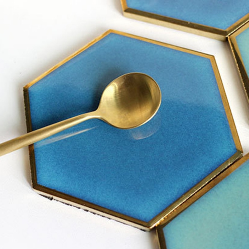 Resin Coaster Hand-Plated Decor