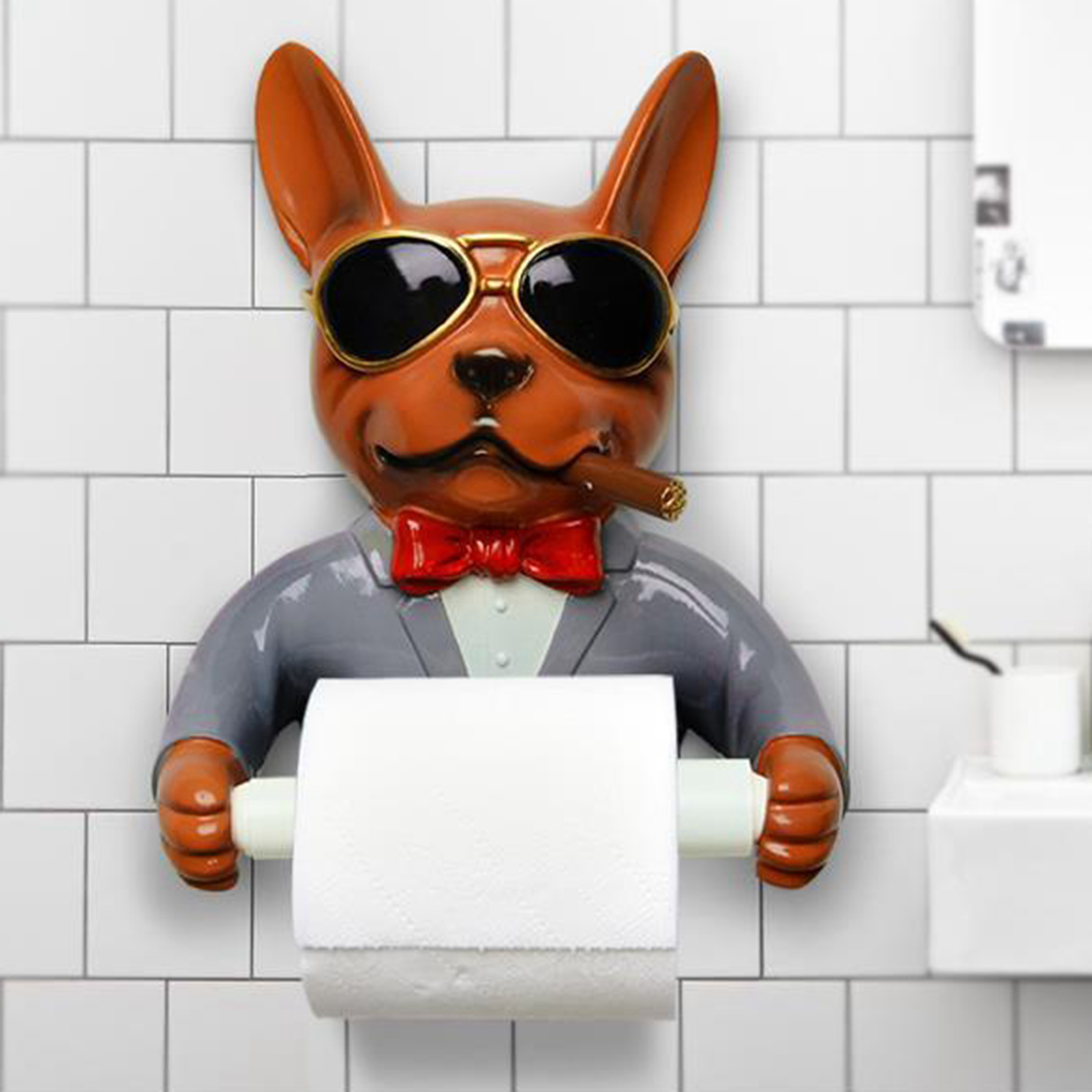 Resin Cool Dog Toilet Paper Holder Resin Cool Dog Toilet Paper Holder