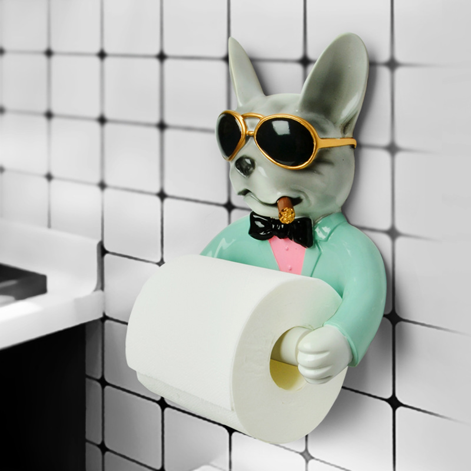Resin Cool Dog Toilet Paper Holder Resin Cool Dog Toilet Paper Holder
