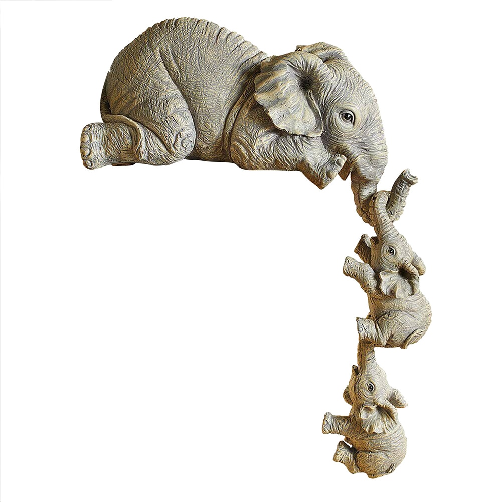 Resin Decorative Elephant Figurines (3pcs)