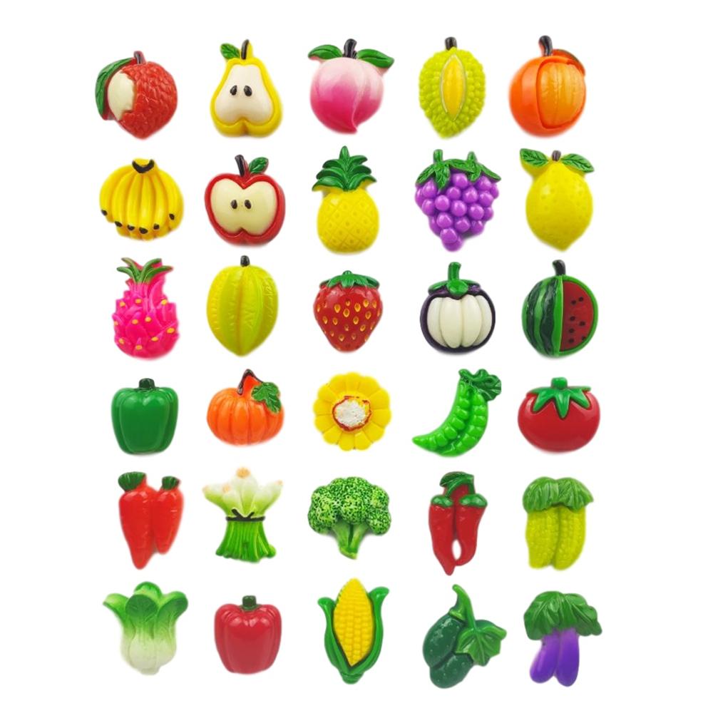 Resin Fruit Fridge Magnets (30pcs)