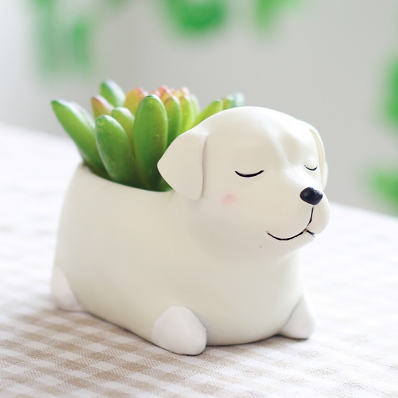 Resin Garden Dog Plant Pot Resin Garden Dog Plant Pot
