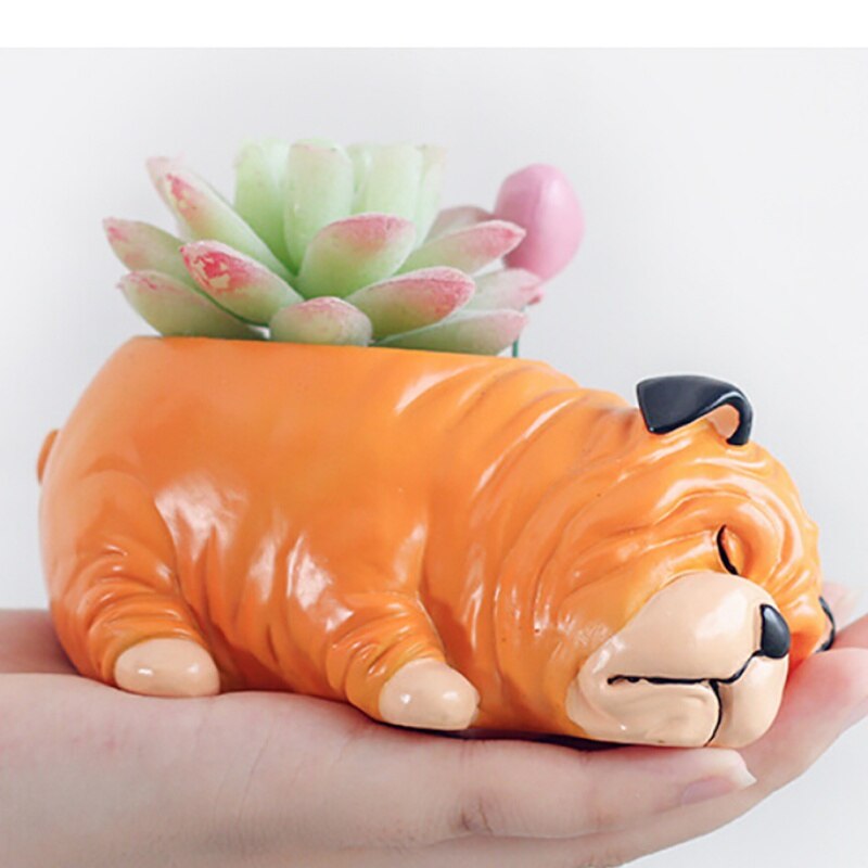 Resin Garden Dog Plant Pot Resin Garden Dog Plant Pot