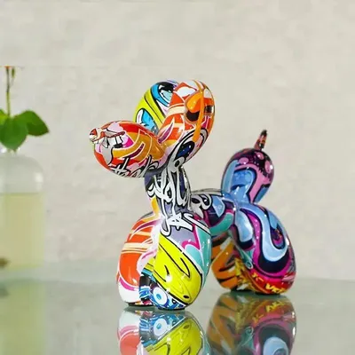 Resin Graffiti Balloon Dog Figurines for Interior Home Desktop Decoration Painting Colorful Art Animals Statue Crafts Resin Graffiti Balloon Dog Figurines for Interior Home Desktop Decoration Painting Colorful Art Animals Statue Crafts