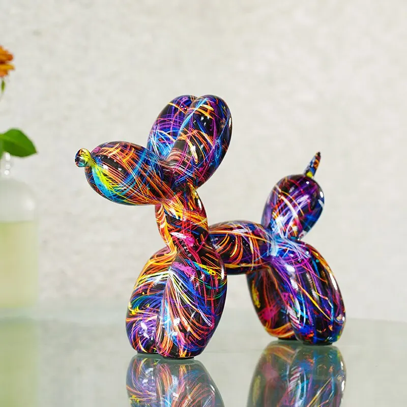 Resin Graffiti Balloon Dog Figurines for Interior Home Desktop Decoration Painting Colorful Art Animals Statue Crafts Resin Graffiti Balloon Dog Figurines for Interior Home Desktop Decoration Painting Colorful Art Animals Statue Crafts