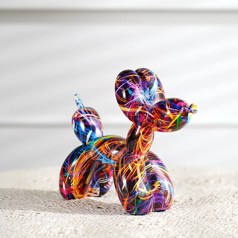 Resin Graffiti Balloon Dog Figurines for Interior Home Desktop Decoration Painting Colorful Art Animals Statue Crafts Resin Graffiti Balloon Dog Figurines for Interior Home Desktop Decoration Painting Colorful Art Animals Statue Crafts