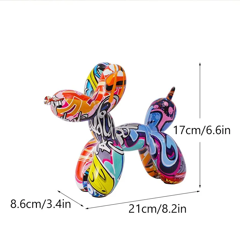 Resin Graffiti Balloon Dog Figurines for Interior Home Desktop Decoration Painting Colorful Art Animals Statue Crafts Resin Graffiti Balloon Dog Figurines for Interior Home Desktop Decoration Painting Colorful Art Animals Statue Crafts