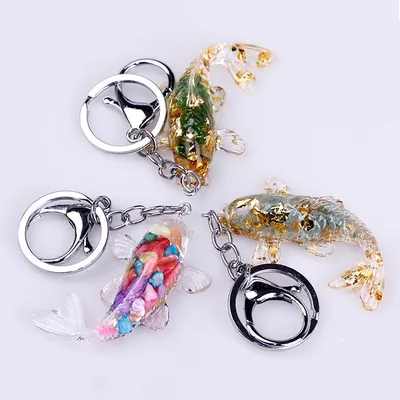 Resin Hanging Koi Fish Keychain