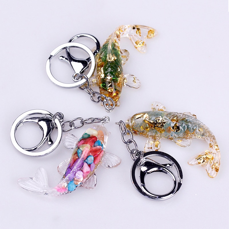 Resin Hanging Koi Fish Keychain
