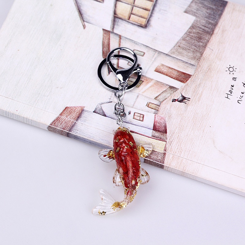 Resin Hanging Koi Fish Keychain