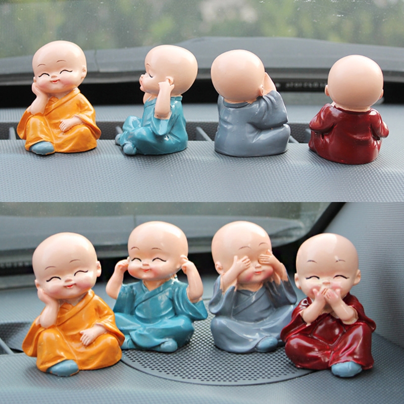 Resin Little Monk Statue Set (4pcs)