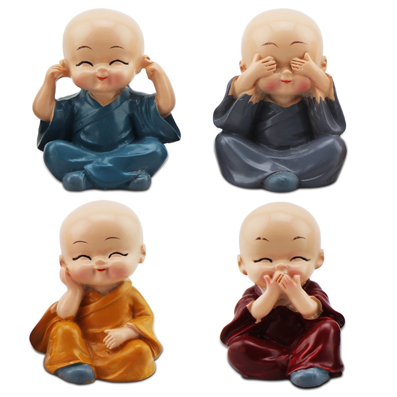 Resin Little Monk Statue Set (4pcs) Resin Little Monk Statue Set (4pcs)
