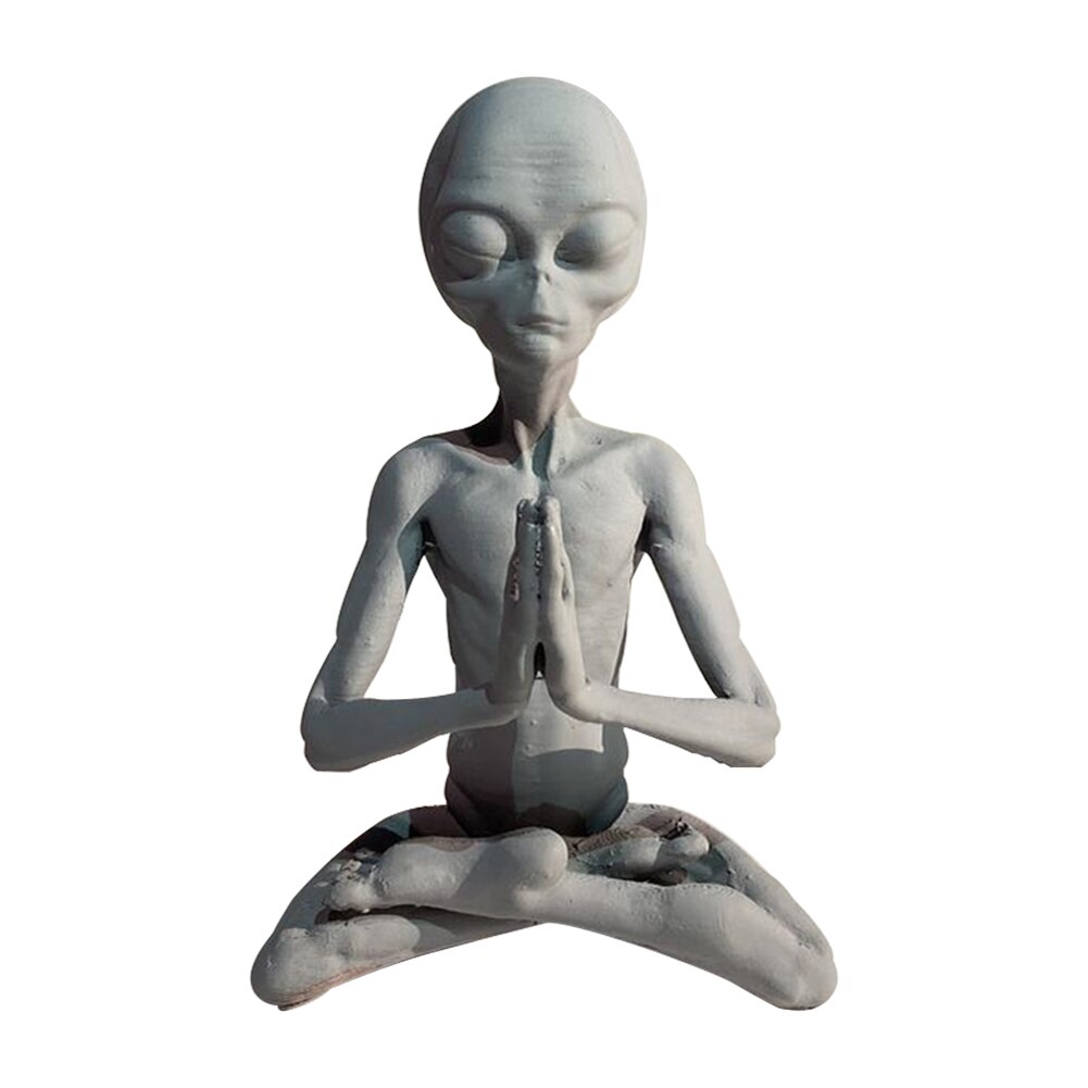 Resin Meditating Alien Garden Ornament
