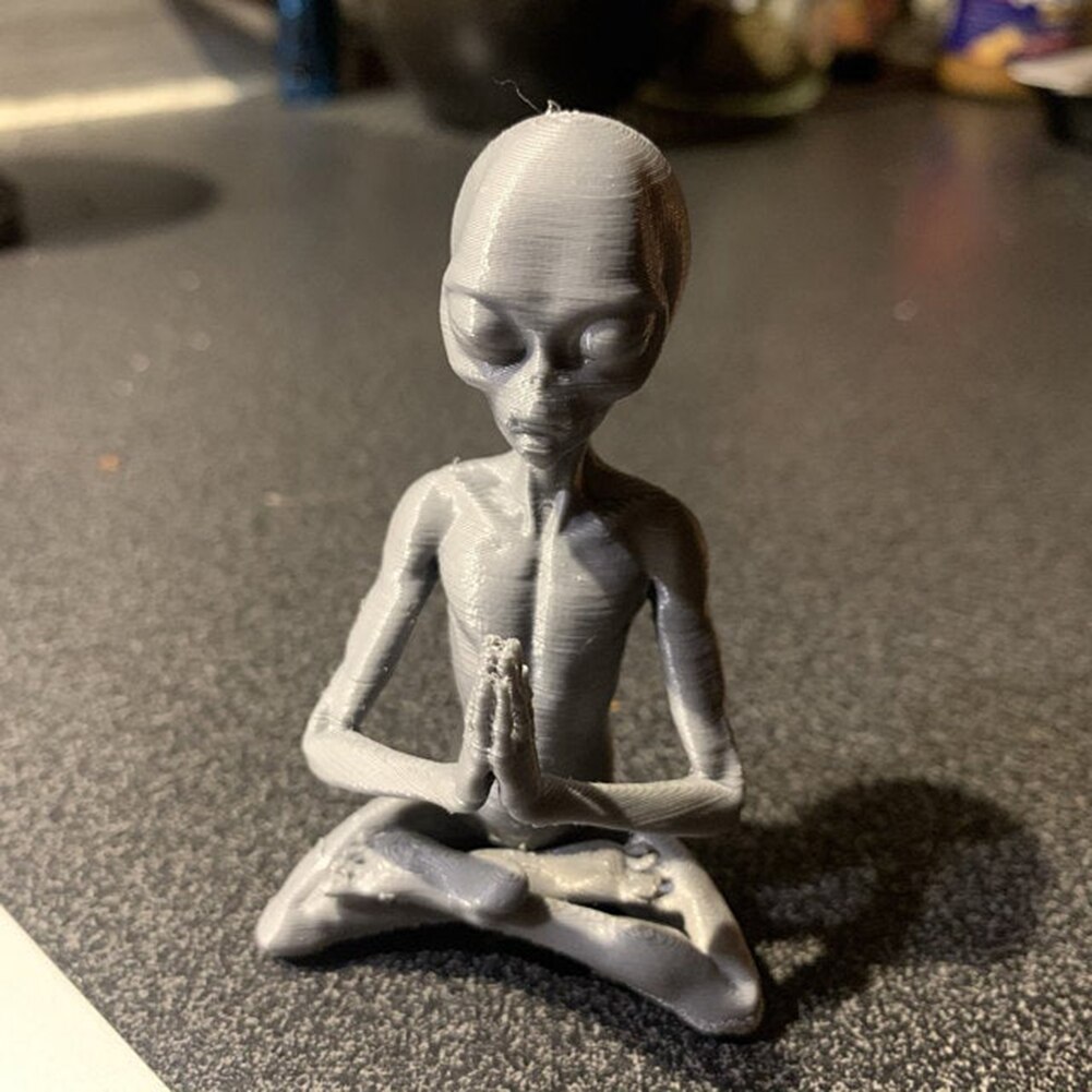 Resin Meditating Alien Garden Ornament