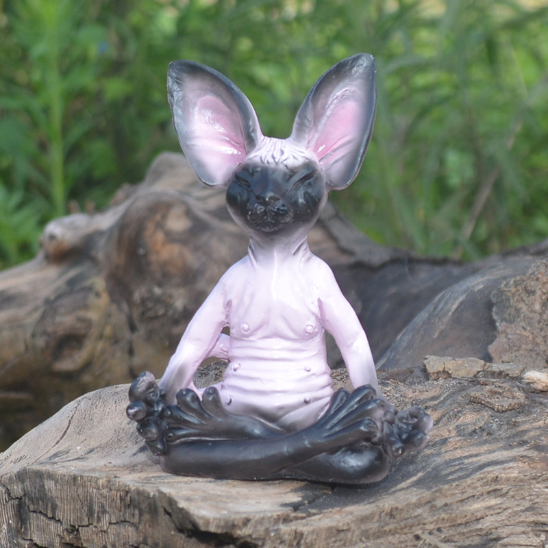Resin Meditating Sphynx Cat Figurine