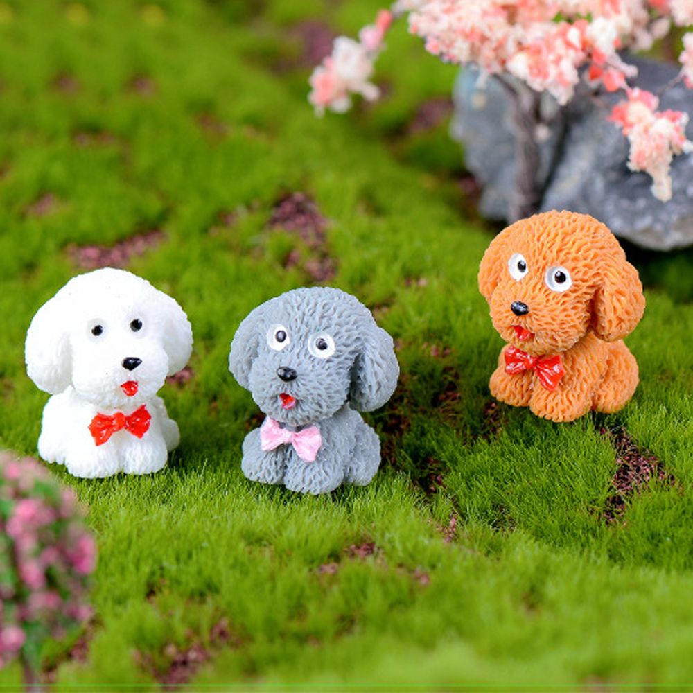 Resin Miniature Dog Figurines (4pcs)