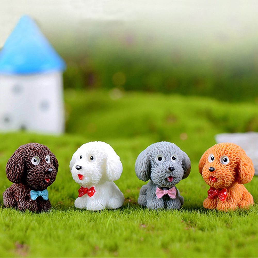 Resin Miniature Dog Figurines (4pcs)