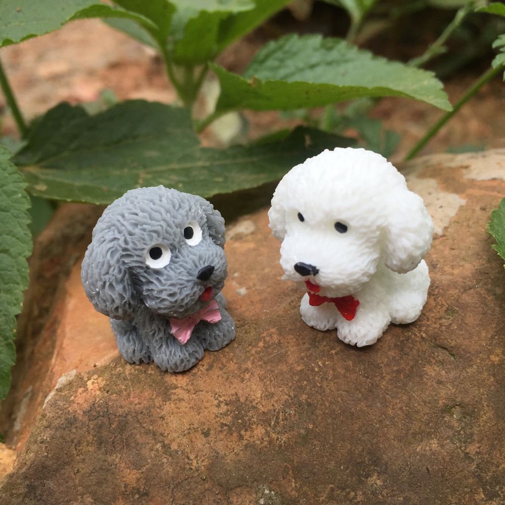 Resin Miniature Dog Figurines (4pcs)