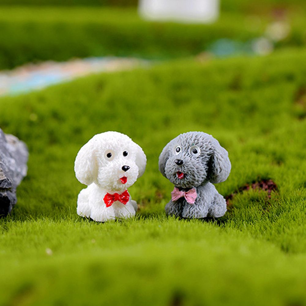 Resin Miniature Dog Figurines (4pcs)