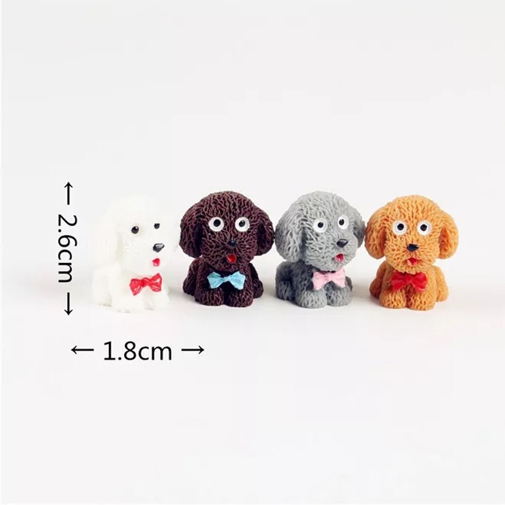Resin Miniature Dog Figurines (4pcs)