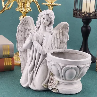 Resin Praying Angel Candle Holder Resin Praying Angel Candle Holder