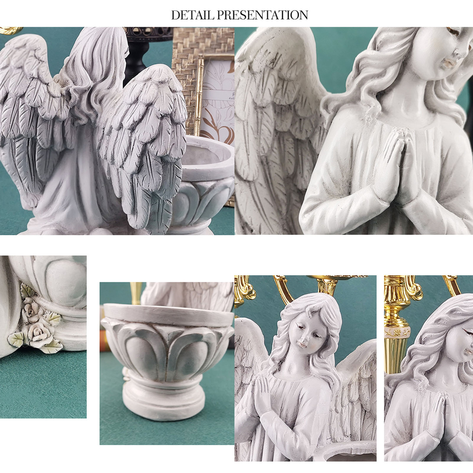 Resin Praying Angel Candle Holder Resin Praying Angel Candle Holder