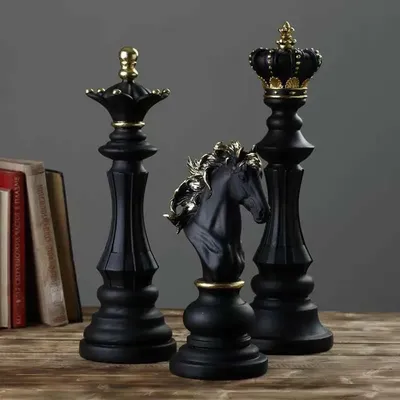 Resin Retro International Chess Figurine for Interior King Knight Sculpture Home Desktop Decor Living Room Decoration Resin Retro International Chess Figurine for Interior King Knight Sculpture Home Desktop Decor Living Room Decoration