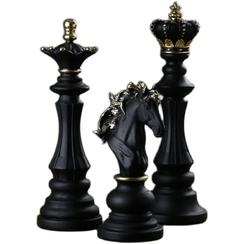 Resin Retro International Chess Figurine for Interior King Knight Sculpture Home Desktop Decor Living Room Decoration Resin Retro International Chess Figurine for Interior King Knight Sculpture Home Desktop Decor Living Room Decoration