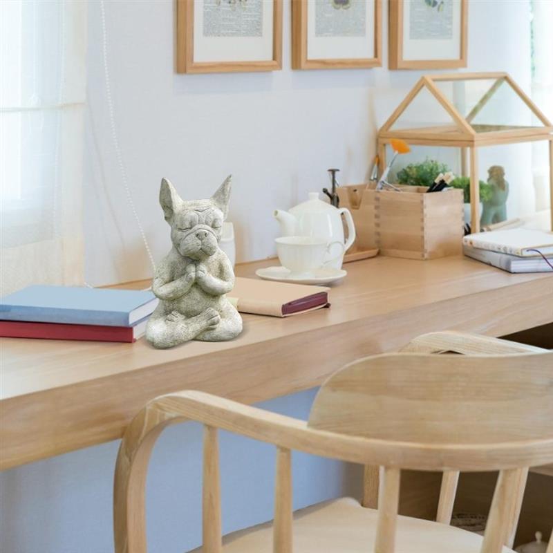 Resin Sitting Meditation Dog Statue