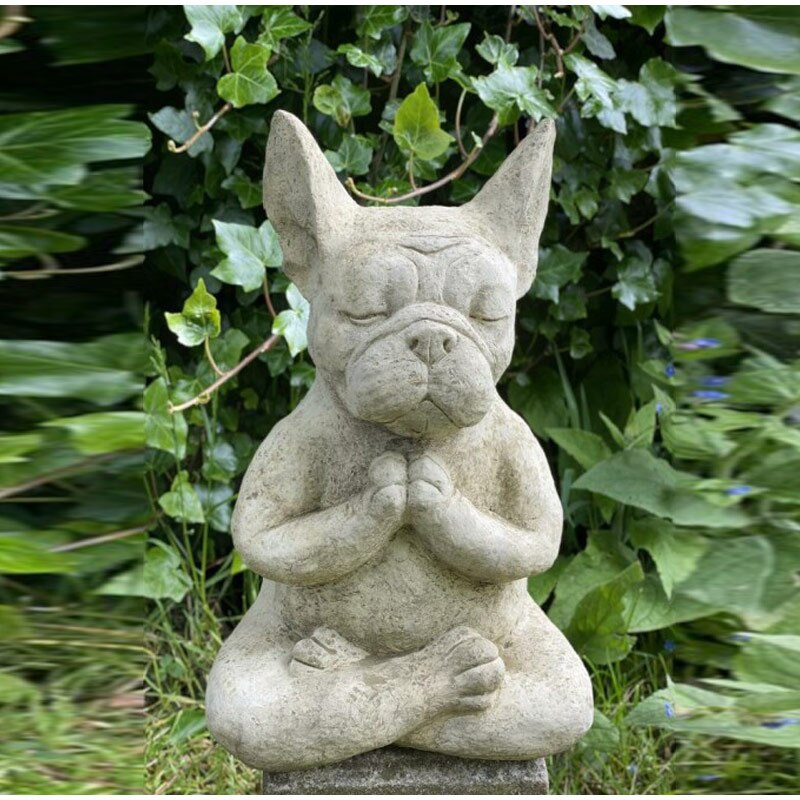 Resin Sitting Meditation Dog Statue